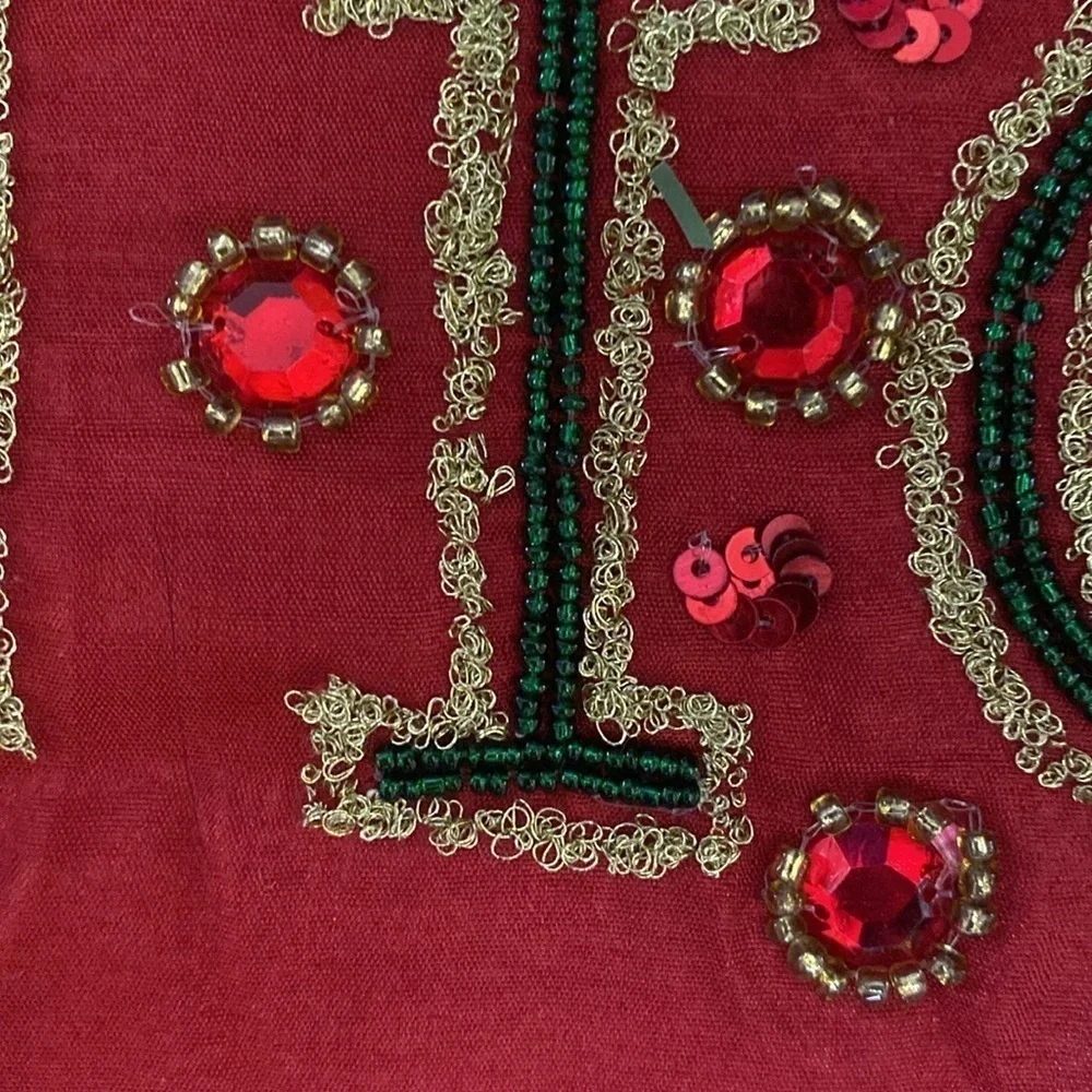 COPY - 2 sided red, green, and gold Christmas “Naughty” “Nice” sequin throw pil…